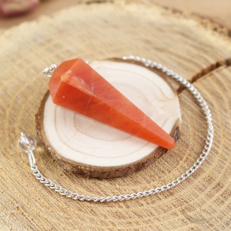 Pendule Calcite orange facetté Pendule Calcite orange facetté