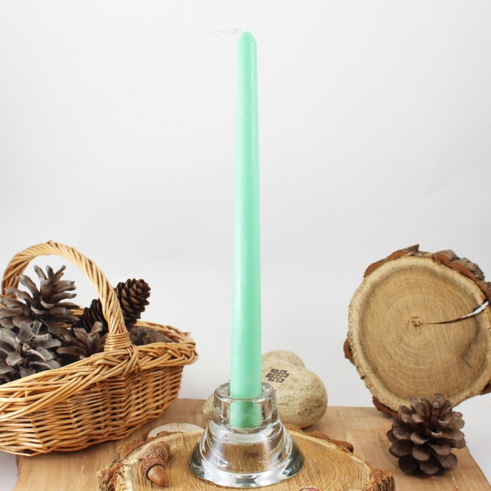 Bougie vert clair (25cm) - Spéciale rituel, artisanale, en cire végétale de  colza