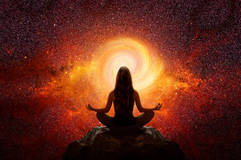 L'éveil spirituel dans un paysage mystique
