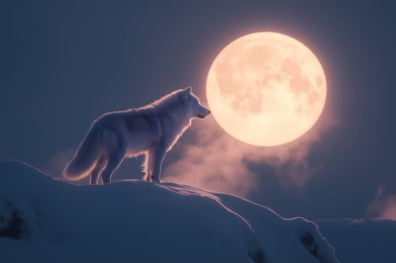 Pleine lune du loup en hiver 2025