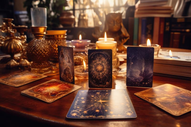 Cartes de tarots et d'oracles pour de la cartomancie et de la divination